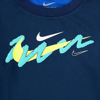 Baby & Toddler Boys Nike Dri-FIT Swoosh Bicolor Long Sleeve T-shirt