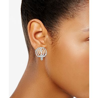 Napier Silver Tone Textured Stud Earrings