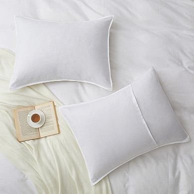 Unikome Super Soft Washed Cotton Linen Duvet Cover, Simple Style Comforter Cover