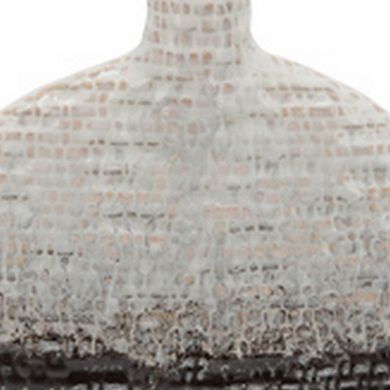 Vase with Bellied Shape and Textured Details, Gray