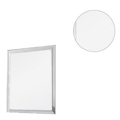 Tyra 39 Inch Wall Mirror, Rectangular Wood Frame, White