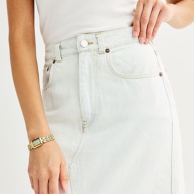 Women's Industry Front Slit Denim Skirt