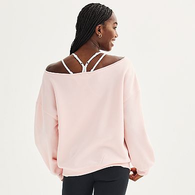 Juniors' Harper & Ivy Long Sleeve Malibu Off the Shoulder Pullover Top