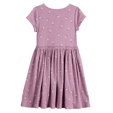 Girls 4-12 Jumping Beans® Allover Print Ribbed Henley Dress