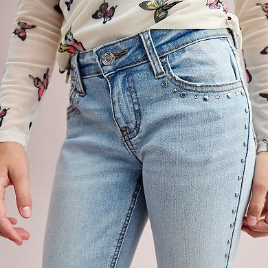 Girls 7-16 Vanilla Star Studded Seams Flared Jeans