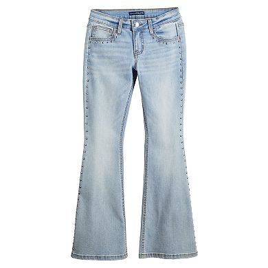 Girls 7-16 Vanilla Star Studded Seams Flared Jeans