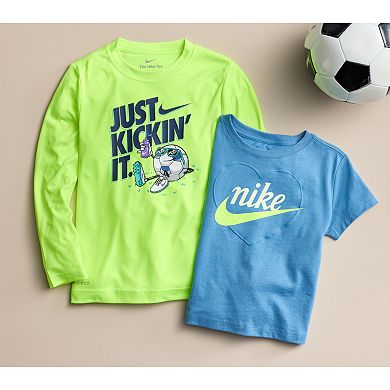 Boys 4-7 Nike "Just Kickin' It." Dri-FIT Long Sleeve Soccer T-shirt