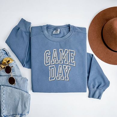 Embroidered Game Day Arched Garment Dyed Sweatshirt