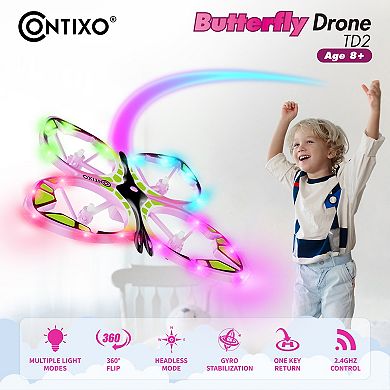 Contixo Rc Butterfly  Mini Drone With Colorful Lights