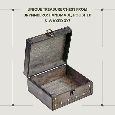 Handmade Wooden Pirate Treasure Chest With Lock Decorative Storage Box Ideal Gift