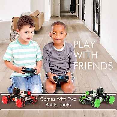 Contixo Remote Control Battle Tanks with Lighting Effect and Spray, offering 30 minutes of playtime