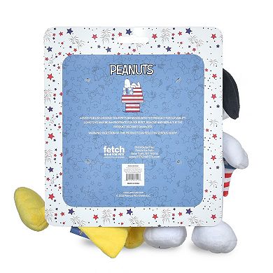 Peanuts Snoopy & Woodstock Americana Star Plush Squeaker Dog Toys 2-piece Set