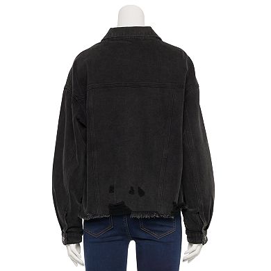 Juniors' Project Indigo Destructed Stretch Denim Jacket