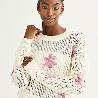 Juniors' Sugar Moon Nya Icon Pullover Sweater