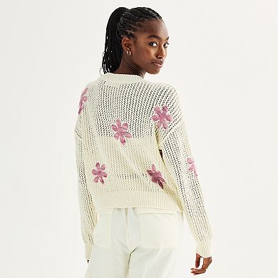 Juniors' Sugar Moon Nya Icon Pullover Sweater