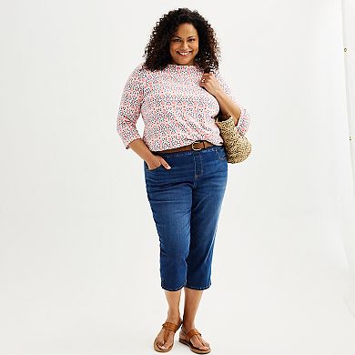 Plus Size Croft & Barrow® Pull-On Denim Capri