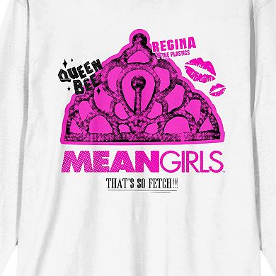 Juniors' Mean Girls Queen Bee Crown Long Sleeve Graphic Tee