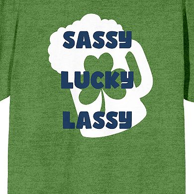 Juniors' St. Patrick's Day Sassy Lucky Graphic Tee