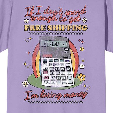 Juniors' Free Shipping Girl Math Graphic Tee