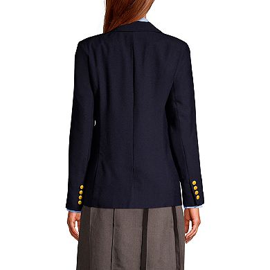 Women's Lands' End School Uniform Hopsack 2-Button Blazer Jacket