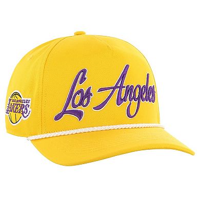 Men's '47  Gold Los Angeles Lakers Overhand Logo Hitch Adjustable Hat