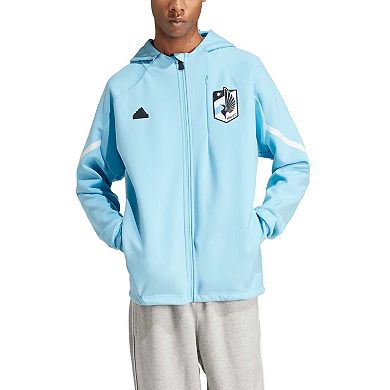Men's adidas Light Blue Minnesota United FC 2024 Anthem Travel Full-Zip Jacket