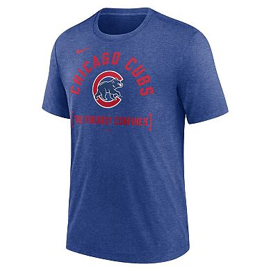 Men's Nike Heather Royal Chicago Cubs Swing Big Tri-Blend T-Shirt