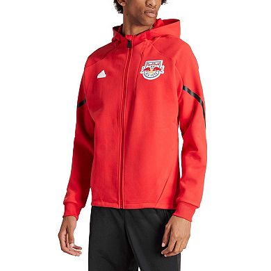 Men's adidas Red New York Red Bulls 2024 Anthem Travel Full-Zip Jacket