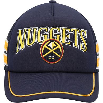 Men's '47 Navy Denver Nuggets Sidebrand Stripes Trucker Adjustable Hat