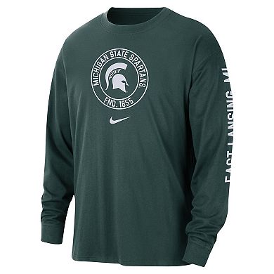 Men's Nike Green Michigan State Spartans Heritage Max90 Long Sleeve T-Shirt