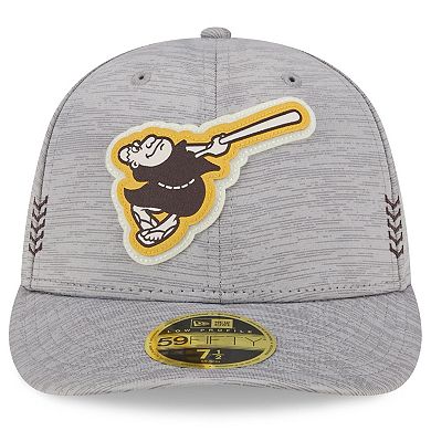 Men's New Era  Gray San Diego Padres 2024 Clubhouse Low Profile 59FIFTY Fitted Hat