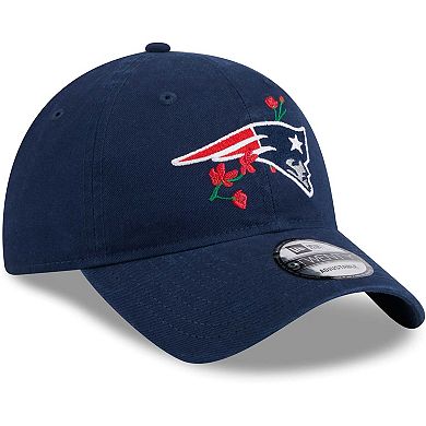 Women's New Era Navy New England Patriots Gameday Flower 9TWENTY Adjustable Hat