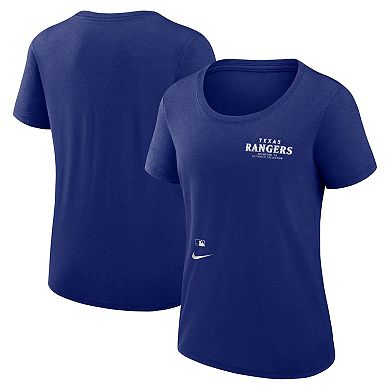 Women's Nike Royal Texas Rangers Authentic Collection Performance Scoop Neck T-Shirt