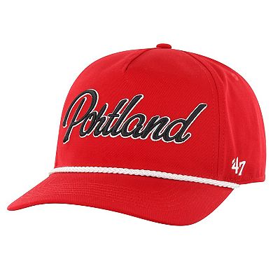 Men's '47  Red Portland Trail Blazers Overhand Logo Hitch Adjustable Hat