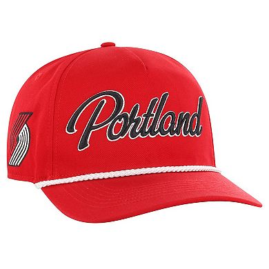 Men's '47  Red Portland Trail Blazers Overhand Logo Hitch Adjustable Hat