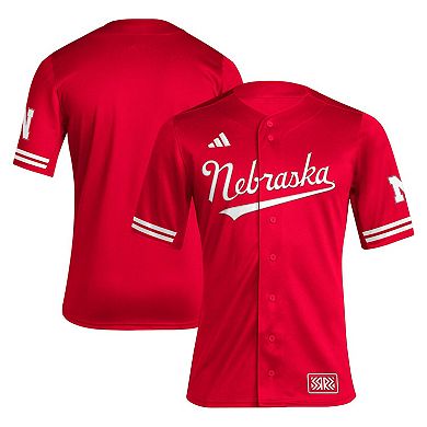 Men's adidas Scarlet Nebraska Huskers Reverse Retro Replica Baseball Jersey