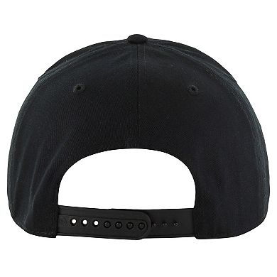 Men's '47  Black Brooklyn Nets Overhand Logo Hitch Adjustable Hat