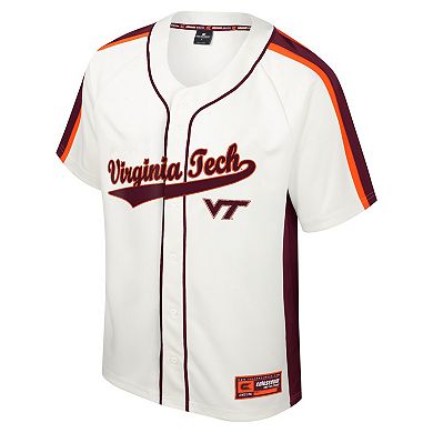Men's Colosseum Cream Virginia Tech Hokies Ruth Button-Up Baseball Jersey