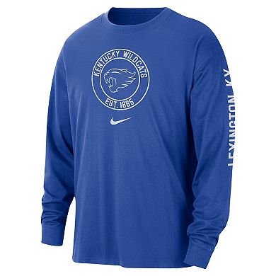 Men's Nike Royal Kentucky Wildcats Heritage Max90 Long Sleeve T-Shirt