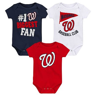 Newborn & Infant Fanatics Branded Washington Nationals Fan Pennant 3-Pack Bodysuit Set