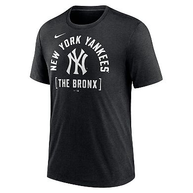 Men's Nike Heather Black New York Yankees Swing Big Tri-Blend T-Shirt