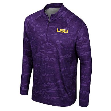 Men's Colosseum Purple LSU Tigers Carson Raglan Quarter-Zip Jacket