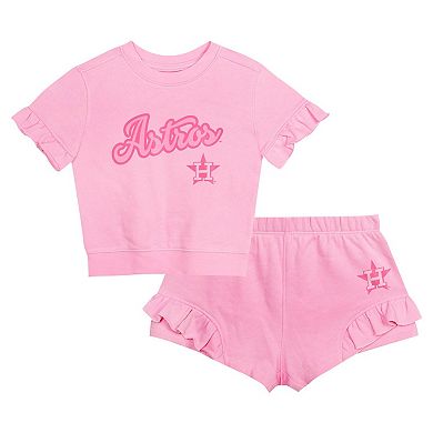 Girls Toddler Fanatics Branded Pink Houston Astros Dugout Cute T-Shirt & Shorts Set