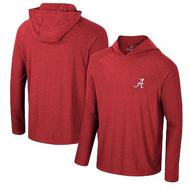 Men's Colosseum Crimson Alabama Crimson Tide Cloud Jersey Raglan Long Sleeve Hoodie T-Shirt