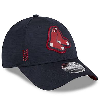 Men's New Era  Navy Boston Red Sox 2024 Clubhouse 9FORTY Adjustable Hat