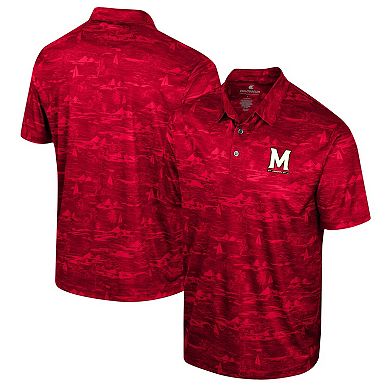 Men's Colosseum Red Maryland Terrapins Daly Print Polo