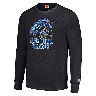 Unisex Homage  Charcoal Orlando Magic Slam Dunk Sesame Tri-Blend Crew Raglan Pullover Sweatshirt