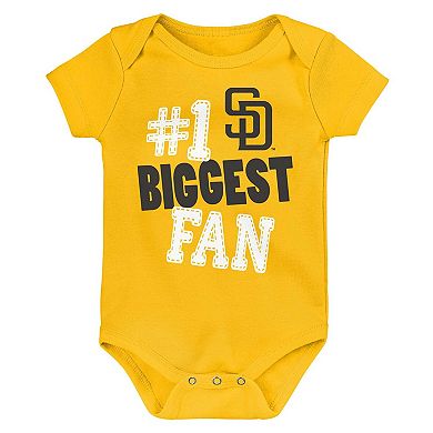 Infant Fanatics Branded San Diego Padres Fan Pennant 3-Pack Bodysuit Set