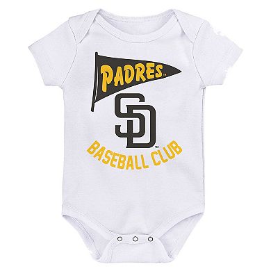 Infant Fanatics Branded San Diego Padres Fan Pennant 3-Pack Bodysuit Set