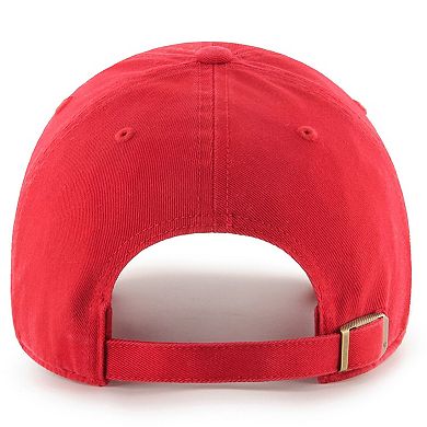 Men's '47  Scarlet San Francisco 49ers 2023 NFC Champions Clean Up Adjustable Hat